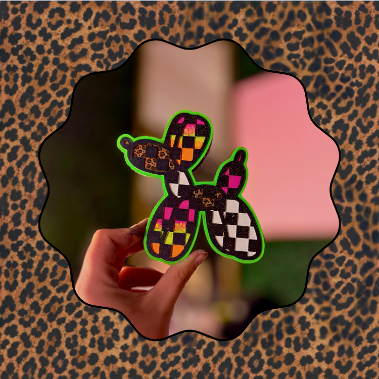 Checkered Balloon Dog Freshie