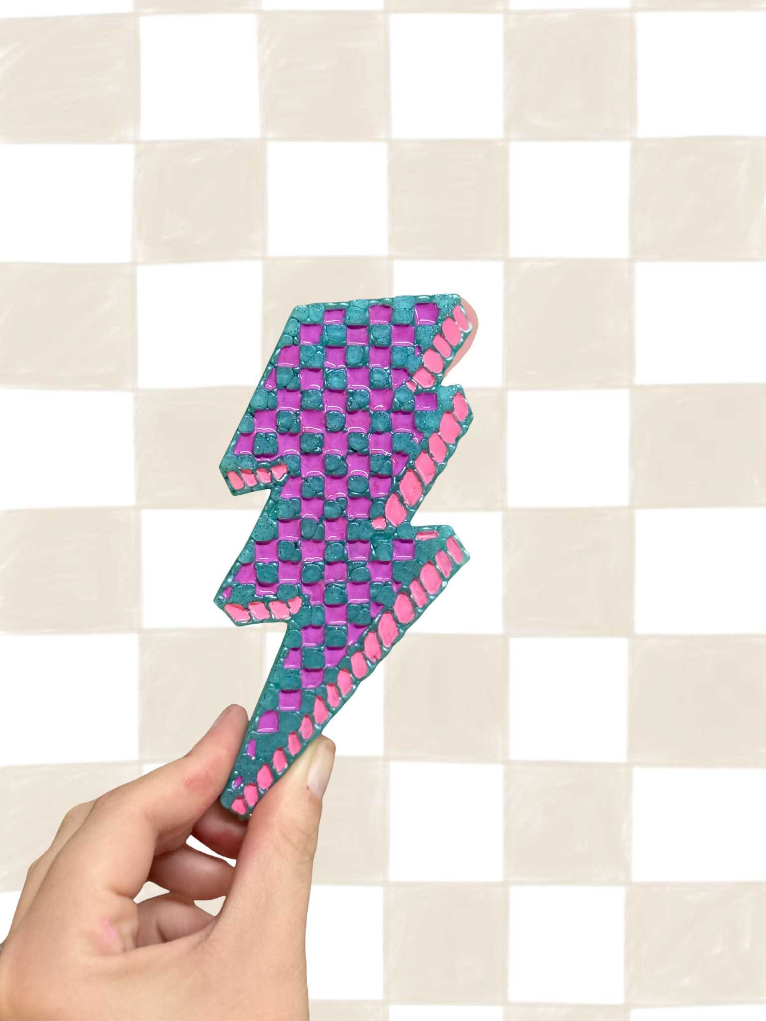 Checkered Lightning Bolt Freshie