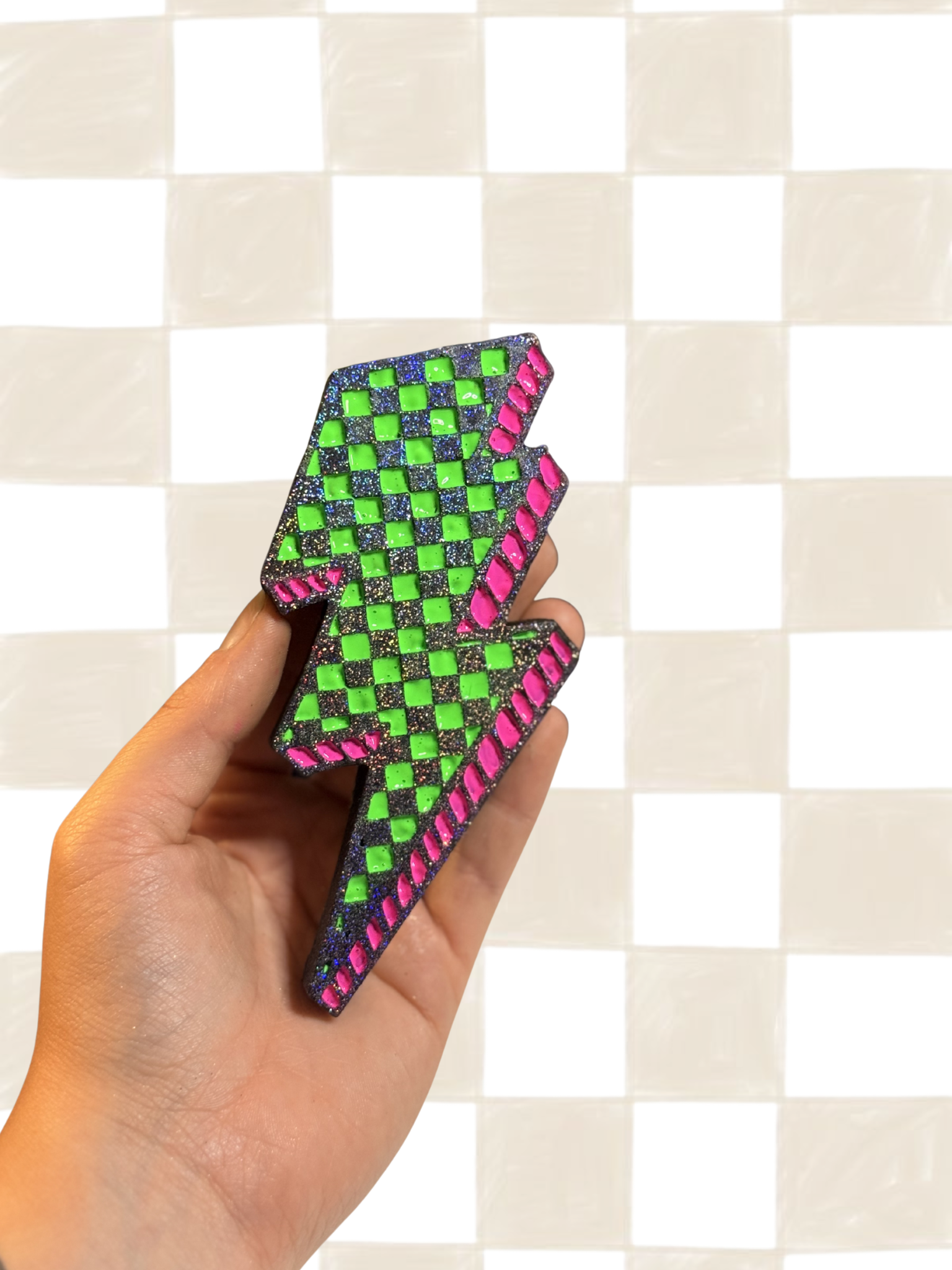 Checkered Lightning Bolt Freshie