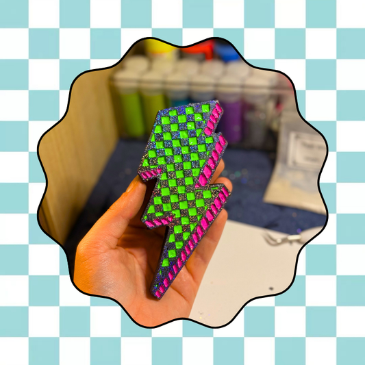 Checkered Lightning Bolt Freshie