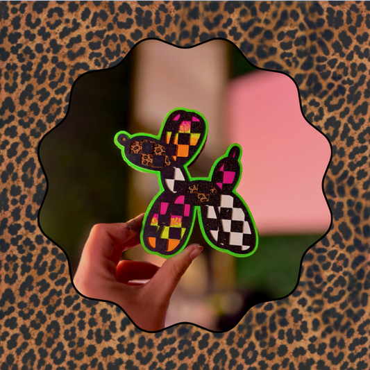 Checkered Balloon Dog Freshie