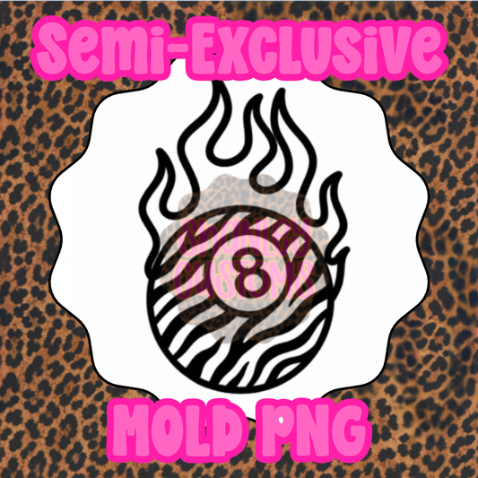 Zebra Flame 8Ball PNG