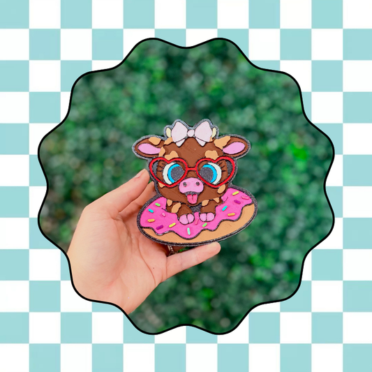 Cutesy Donut Cow Freshie